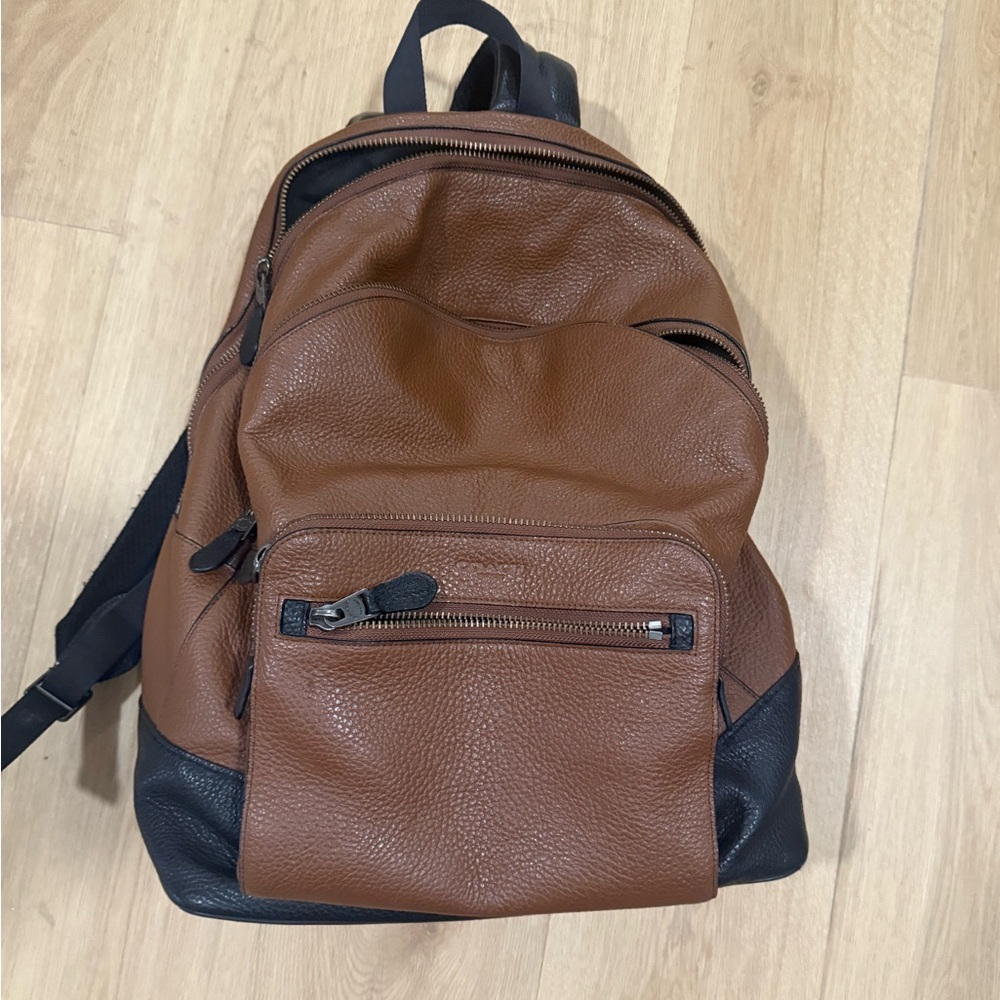 Coach Brown and Black Backpack Versatile Leather Design